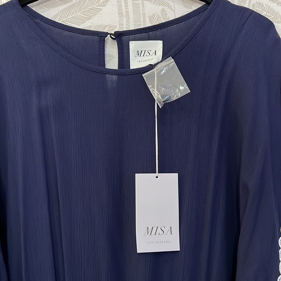 MISA MINI DRESS in NAVY & WHITE  SIZE M  NWT - Picture 9 of 9